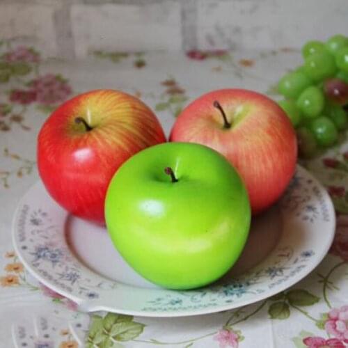 5Pcs Lifelike Artificial Apple Faux Fake Apples Fruit Home House Kitchen Cabinet Decoration
