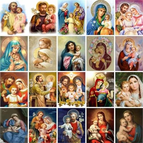 5d Diamond Painting Full Drill Virgin Mary Jesus Mosaic Embroidery Christian Icon Home Decor Rhinestone Pictures Square/Round