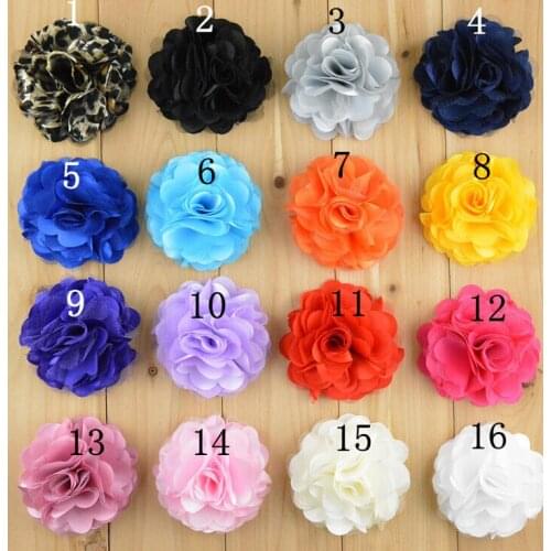 Free shipping 30PCS 8cm mesh satin flower for DIY hair accessory can mix colors(FWR-13)