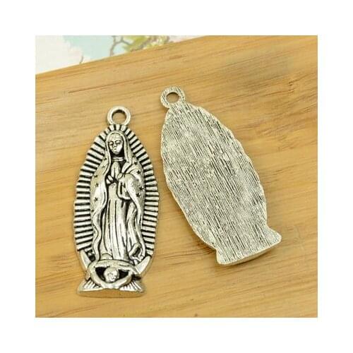Free shipping antique silvers Madonna/Mother of God/Notre Dame shape alloy charm pendant for jewelry making wholesale