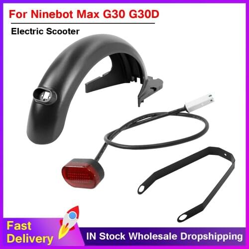 Electric Scooter Rear Mudguard Rear Fenders Support For Ninebot Max G30 Accessories Waterproof Signal License Plate Brake Light