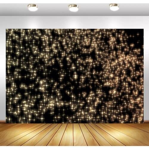 Laeacco Glitter Golden Light Spots Black Birthday Party Stage Baby Photozone Photo Backdrop Photography Background Photo Studio