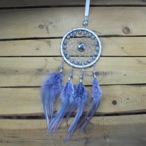 Exquisite car hanging light gray dream catcher small wind bell hanging car hanging home decoration crafts gifts