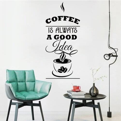 Coffee Wall Decal Quote Wall Art Sticker Decor Decals Market Vinyl Wall Stikcers Removable DK-169