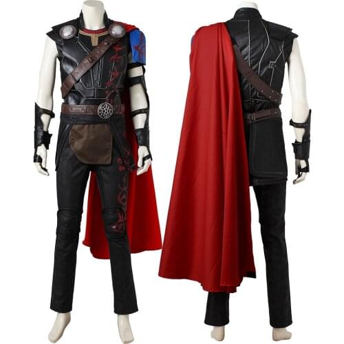 Movie Ragnarok Thor Odinson Cosplay Costume God Of Thunder Battle Outfit Halloween Carnival Outfit With Boots