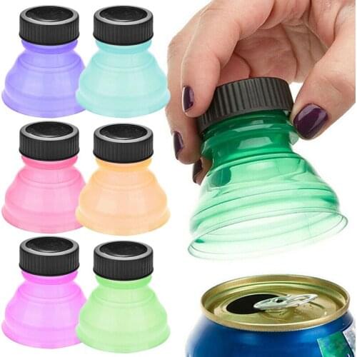 Hot 6PCS Bottle Lids Soda Pop Beer Beverage Can Cap Flip Bottles Top Lid Container Boxes Jars Protector Cap Random Colors