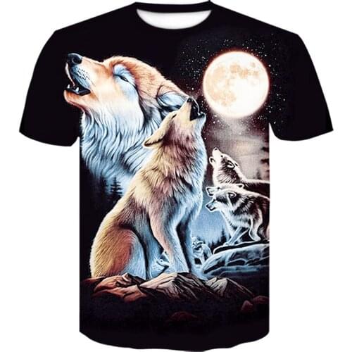 Hot selling Mens t shirt Animal wolf 3d Printed T shirt Fashion Boy/girl t-shirts high quality anime Tops Funny Clothes shirt