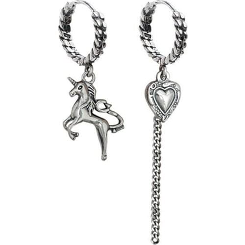 Miuoxion Wholesale Retro Punk Trendy Jewelry Unicorn Love Tassel Earrings For Women Feature Namour Charm Gift All Seasons