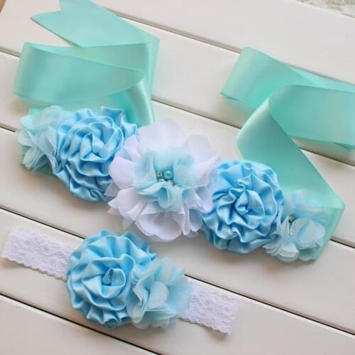 Fashion Vintage Pink/ivory flower Belt,Girl Woman Sash Belt Wedding Sashes belt with flower headband 9colors Upick