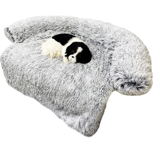 Soft Pet Cat Puppy Cushion Long Plush Blanket Dog Bed Sofa For Large Dogs Pet House Sofa Mat Warm Nest Beds Kennel