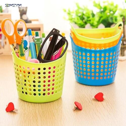 The New Stationery Square Iron Spray Anti-Rust Pen Holder Metal Pen Holder Desktop Storage Of Debris Tube Pencil Rack