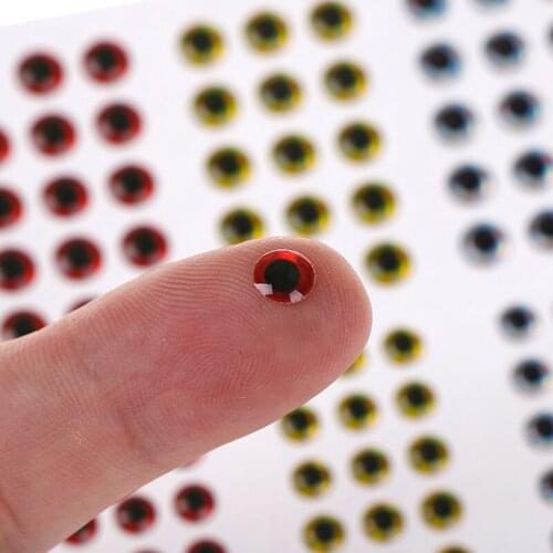 New 3D Fishing Lure Eyes Mixed Color Fly Tying Material Holographic Eye DIY Fishing Accessories Sticker