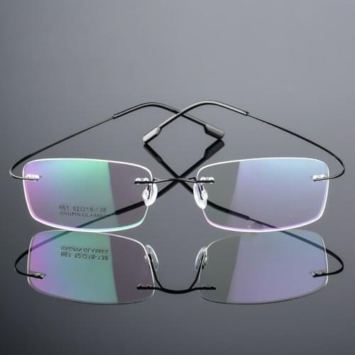 Ultra-light Memory Titanium Alloy Rimless Eyeglasses Frame High Quality Optical Glasses Prescription Eyewear for Men and Women