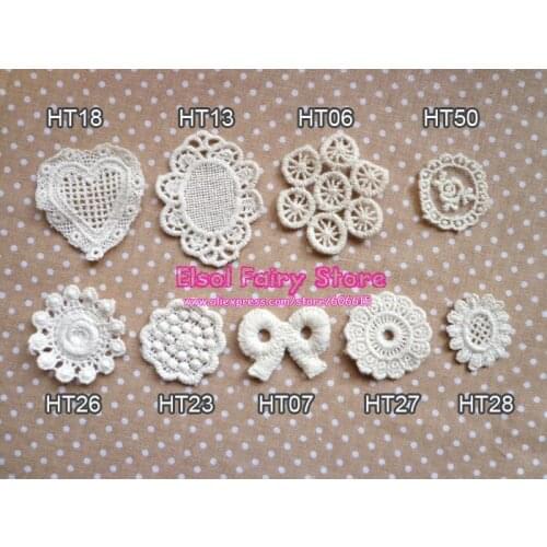 Wholesale Small Cloth Paste Fabric Paste, DIY Decoration Lace Badge, Sewing Cotton Lace Decoration Patch MIX order 30pcs/lot