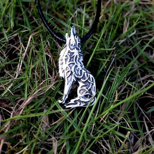 SanLan Celtics Spirit Animal Wolf necklace Wiccan Jewelry Totem Pagan christmas gift