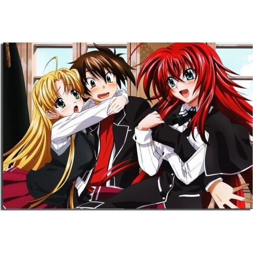High School DxD Animation Poster Canvas Cloth Fabric Print Painting for Home Decor Wall Art Picture