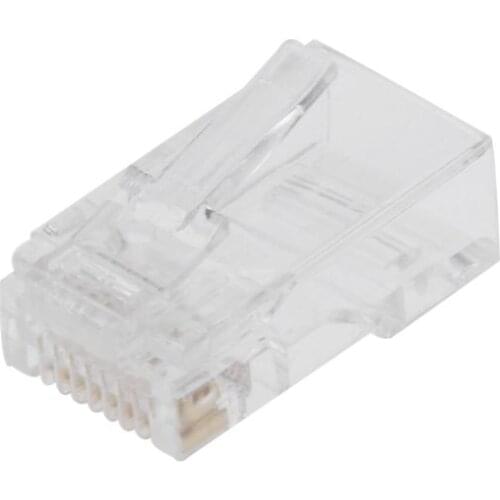 New 25/100Pcs Gold Plated RJ45 Net Network Cables Modular Plug Cat5 CAT5e Connector 8P8C Modular Rj45 Plug Terminals
