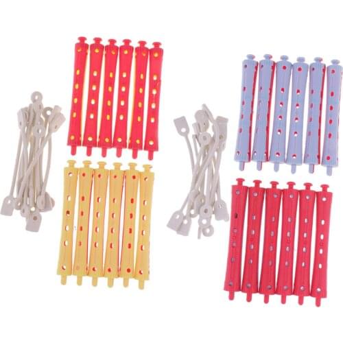 24 Pieces Professional Waves Hairdressing Perming Rods Rollers All Size Rods