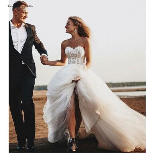 Vestido De Noiva Boho Wedding Dresses Lace Sweetheart Lace Up Appliques A-Line Country Bride Dress Bridal Gowns Robe De Mariee