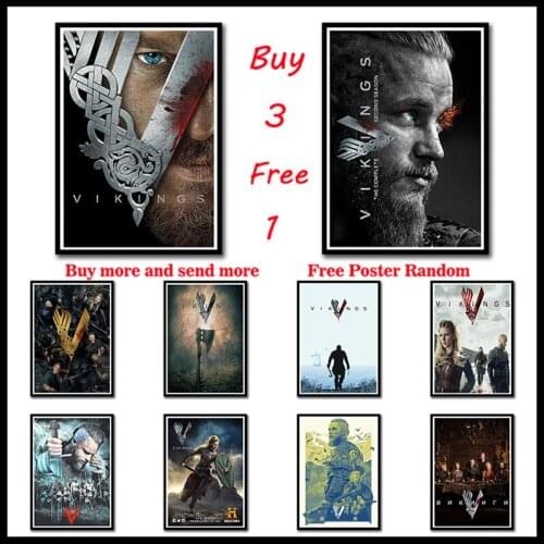 Vikings White Coated Paper Movie Poster Bar Cafe High quality Printing Drawing core Decorative Painting Frameless