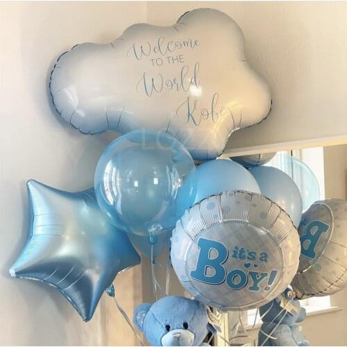 LQZZY NEW smile rainbow cloud foil balloon girl 10 years old happy birthday party balloons Kindergarten kids toy decoration