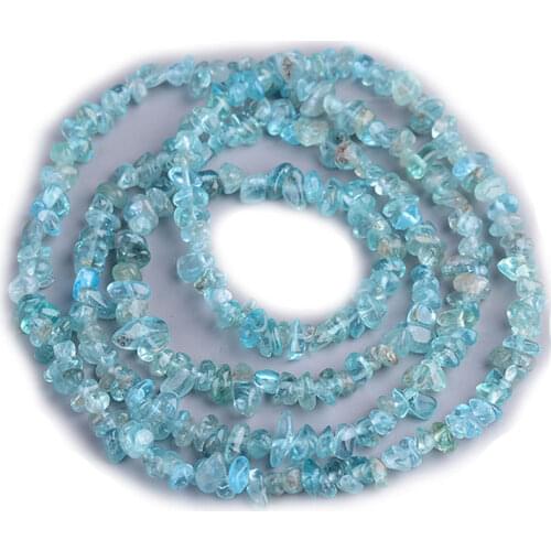 3-4x5-7mm Blue Apatite Beads Natural Freeform Chips Beads For Jewelry Making Beads 32'' Needlework DIY Beads Bracelets Trinket