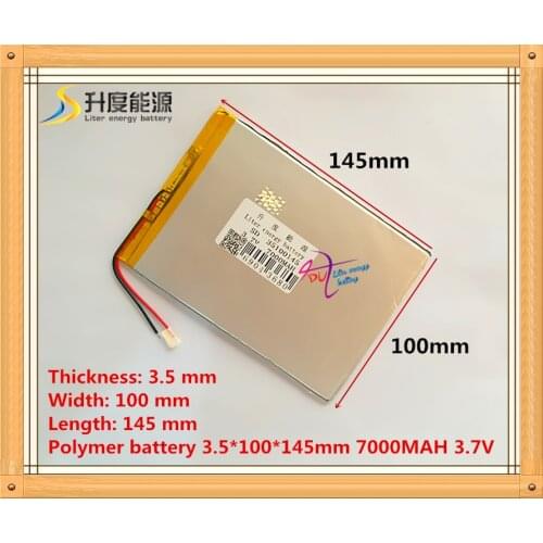 3.7v 7000mAH (polymer lithium ion battery) Li-ion battery for tablet pc 9.7 inch 10.1 inch speaker [3.5*100*145] Free Shipping