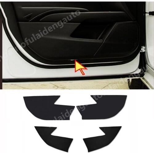 4pcs For Cadillac XTS 2015-2018 Leather Car Door Anti-Kick Anti-Dirty Protective Guard Trim Car Styling Accessories