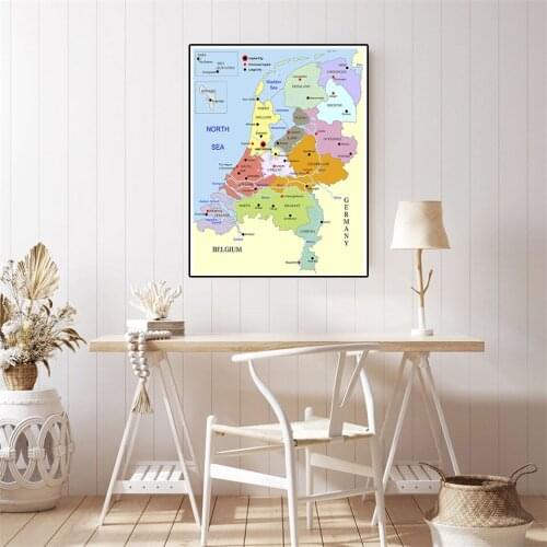 A2 Size Map Of The Netherland In Dutch Decorative Canvas Painting Wall Poster Travel School Supplies Living Room Home Decoration