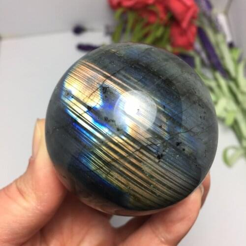 55-60mm Beautiful Natural Labradorite Crystal Sphere Ball Gemstone Great for Meditation Home Decoration Chakra Reiki Stone