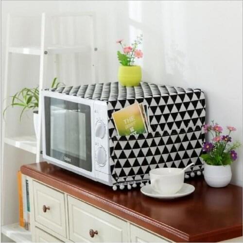 Microwave Cover Microwave Oven Hood Oil Dust Cover with Storage Bag Kitchen Accessories Supplies Home Decoration