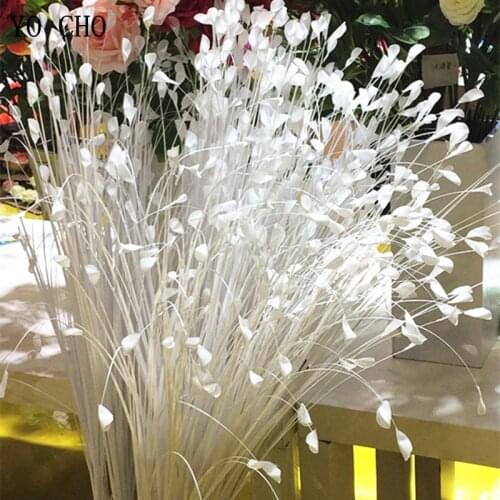 YO CHO Flores Artificiales for Home Decoration 40 Heads White Peacocok Grass Road Lead Plantas Silk Flowers for A Wedding Props