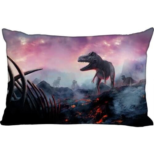 Nice Dinosaur Pillowcase Satin Fabric Pillow Cover Square Zipper Pillow Cases Home Office Wedding Decorative Friend Gift