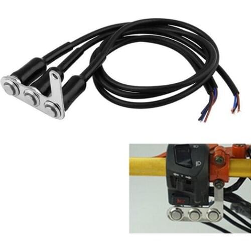 Motorcycle Handlebar Switch Mount With LED Waterproof ON OFF Push 3 Buttons For Headlight Fog Light Horn Turn Flashing Light