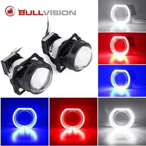 Bi-led Lenses Hyperboloid Projector Lens 3.0'' with Hella 3R G5 Angel Eyes LED Headlight 6000K High Beam Spotlight Accessories