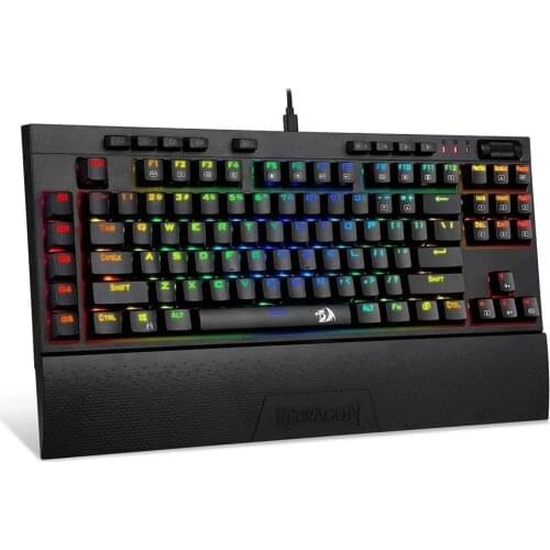 Redragon K588 RGB Backlit Mechanical Gaming Keyboard With Programmable Keys Macro Recording Blue Switches