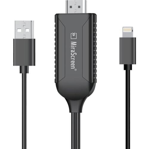 MiraScreen LD32, 2 in 1, 8 Pin to HD-MI + USB iOS HDTV Dongle Digital AV Adapter Cable for iPhone