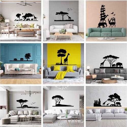 Cartoon the African grassland Art Sticker Waterproof Wall Stickers For Kids Rooms Diy Home Decoration Vinyl Decals