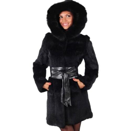 S-6XL New Fashion Women Winter Clothes Faux Fur Coats Long Hooded Overcoat High Imitation Mink Fur Coat