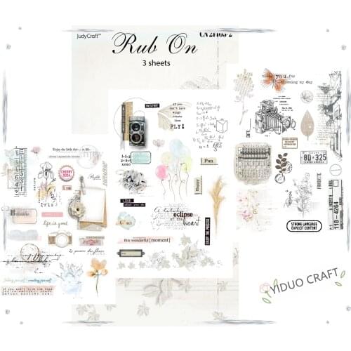 2021 New Summer RUB ON Vintage Plant Sticker Scrapbooking Junk Journal Crafts Transfer Stickers DIY Photo Albums Decorative