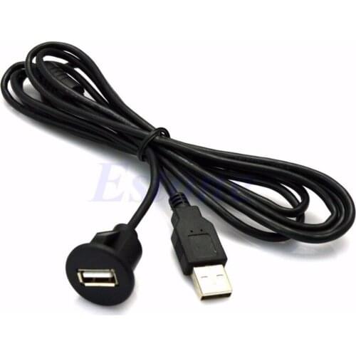 OOTDTY 1M Car Dash Board Mount A Male To A Female USB 2.0 Socket Extension Panel Cable