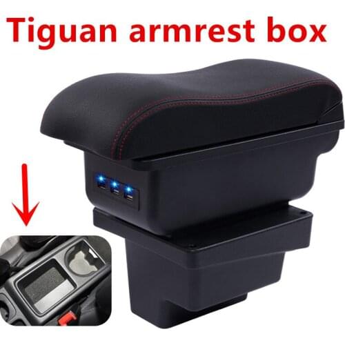 For VW Tiguan I 2007-2016 Armrest Arm Rest Leather Centre Center Console Storage Box 2008 2009 2010 2011 2012 2013 2014 2015