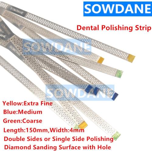 4mm Dental Metal Polishing Stick Polish Strip with Single Side of Diamond Sanding Surface with hole Teeth Whitening Materials