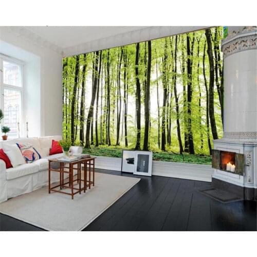 Custom wallpaper 3D stereo photo murals Europe and the United States modern wind green forest landscape TV background wall paper
