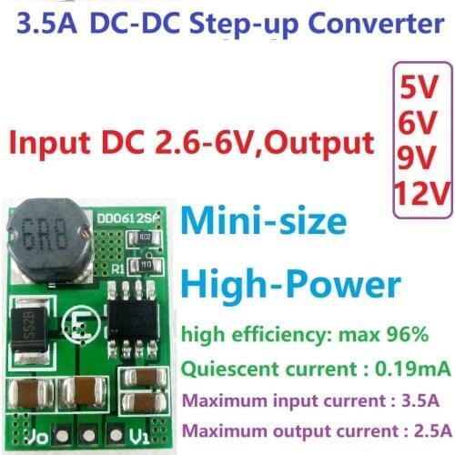 3.5A DC-DC 3V 3.3V 3.7V 4.2V 5V to 5V 6V 9V 12V Step-up Boost Converter Voltage Regulate Power Supply Module Board