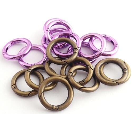 17mm Spring Rings O Loop Snap Trigger Buckle Clasp Hooks Purple/Copper Zinc Alloy Spring Gate DIY Purse Bag Handbag Accessories