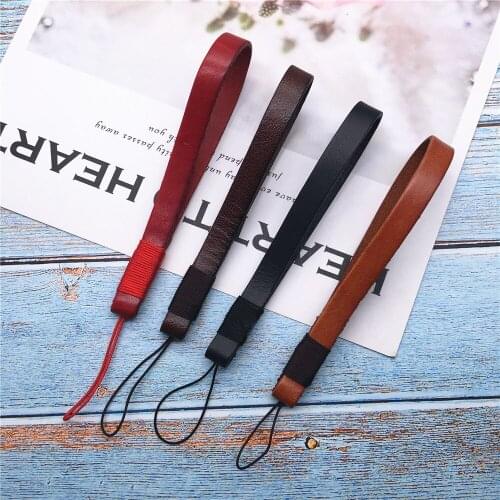 Geniune Leather Lanyard For Keys Phone Neck Strap String Camera GoPro USB Flash Drives Keys ID Card Keycord Keychain