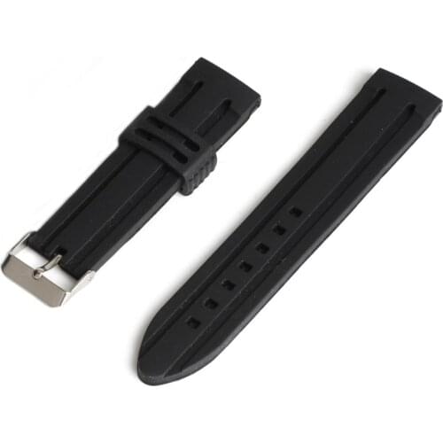 2019 New 20mm 22mm 24mm Watchband Black Silicone Rubber Bands For Watches Replace Electronic Wristwatch Band Sports Watch Straps