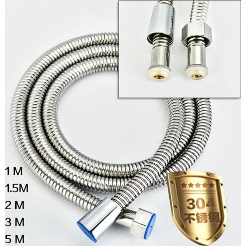 1PC 1/1.5/2/3/5m Stainless Steel Shower Hose High Quality faucet hose flexible shower Hose thick Silicone Bathroom Shower Hose