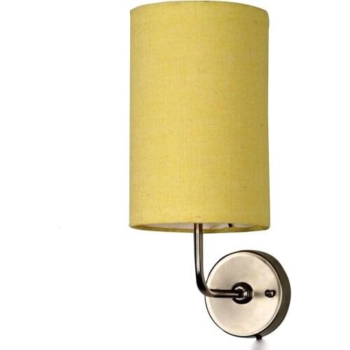 Modern Decorative Silk Hand Loom Fabric Round Indoor Spotlight Bedside Sconce Wall Lamp Light Light Fixtures Deco Maison